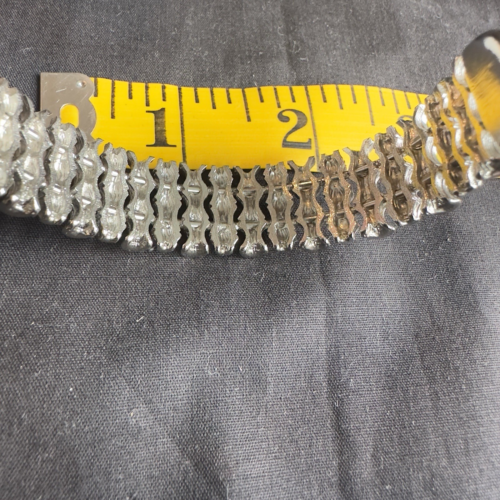 Vintage Cuff Bracelet Bangle Silver Tone Cuff Bamboo Design Good Quality Metal