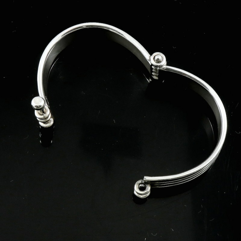 Hans Hansen. Art deco Hindged Sterling Silver Bangle.