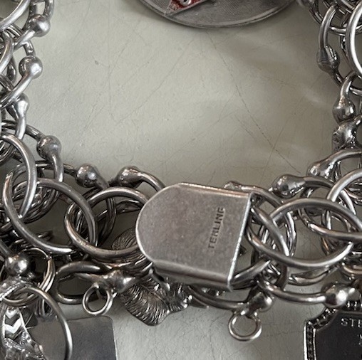 Vintage Original Sterling Silver Charm Bracelet – 37 Charms, 150 Grams