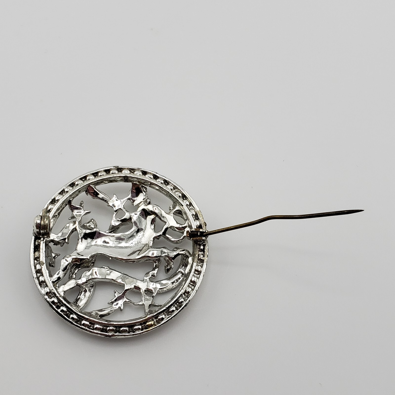 Sagittarius Pin Brooch Silver Tone Astrology Centaur Birthday Gift Whimsical VTG