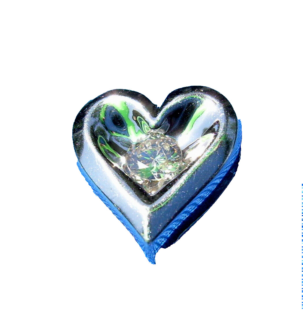 EARTH MINED DIAMOND Heart of Life Pendant SOLID 14K WHITE GOLD Medallion Charm