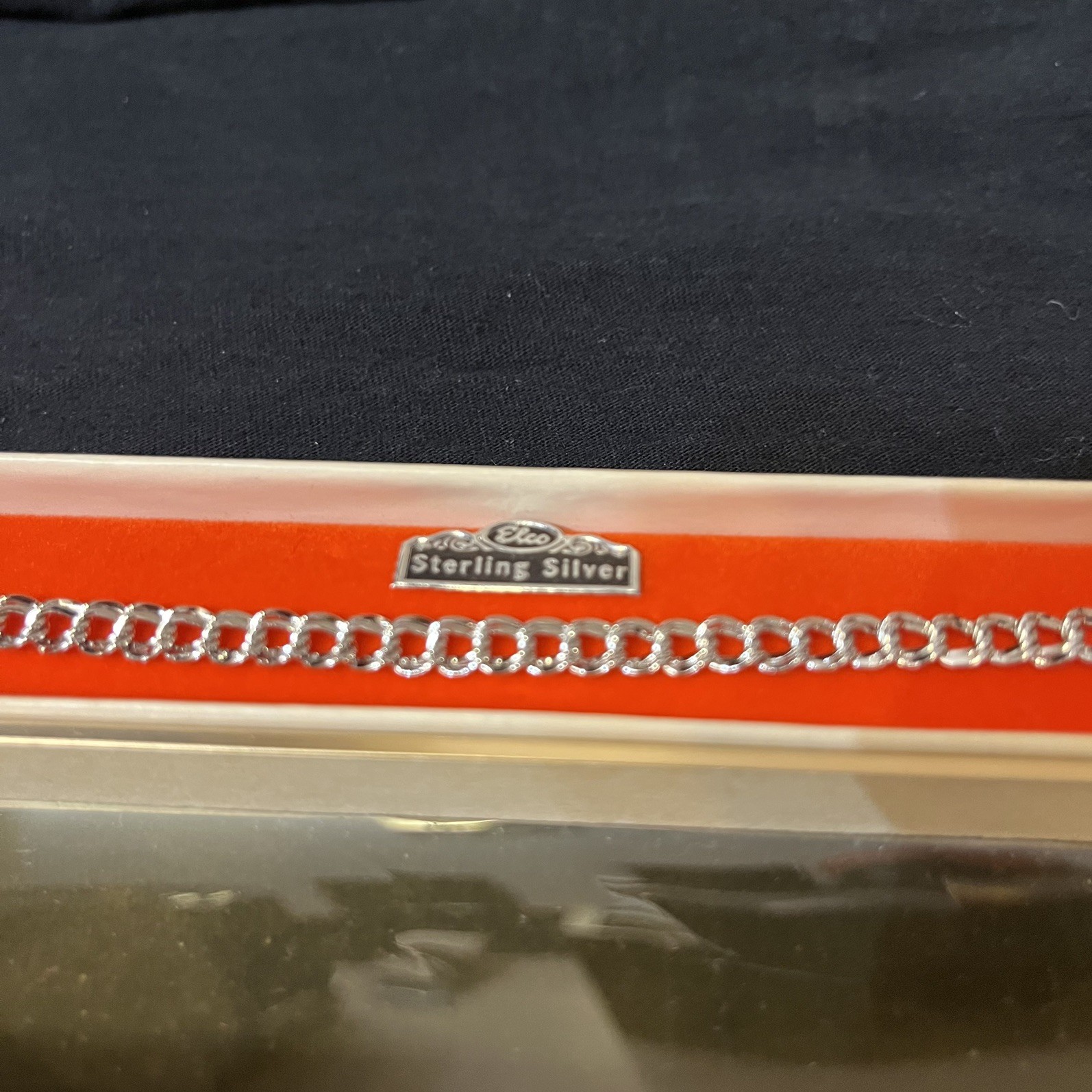 Elco Vintage Sterling Silver Double Link Starter Charm Bracelet 7-inch 1970s