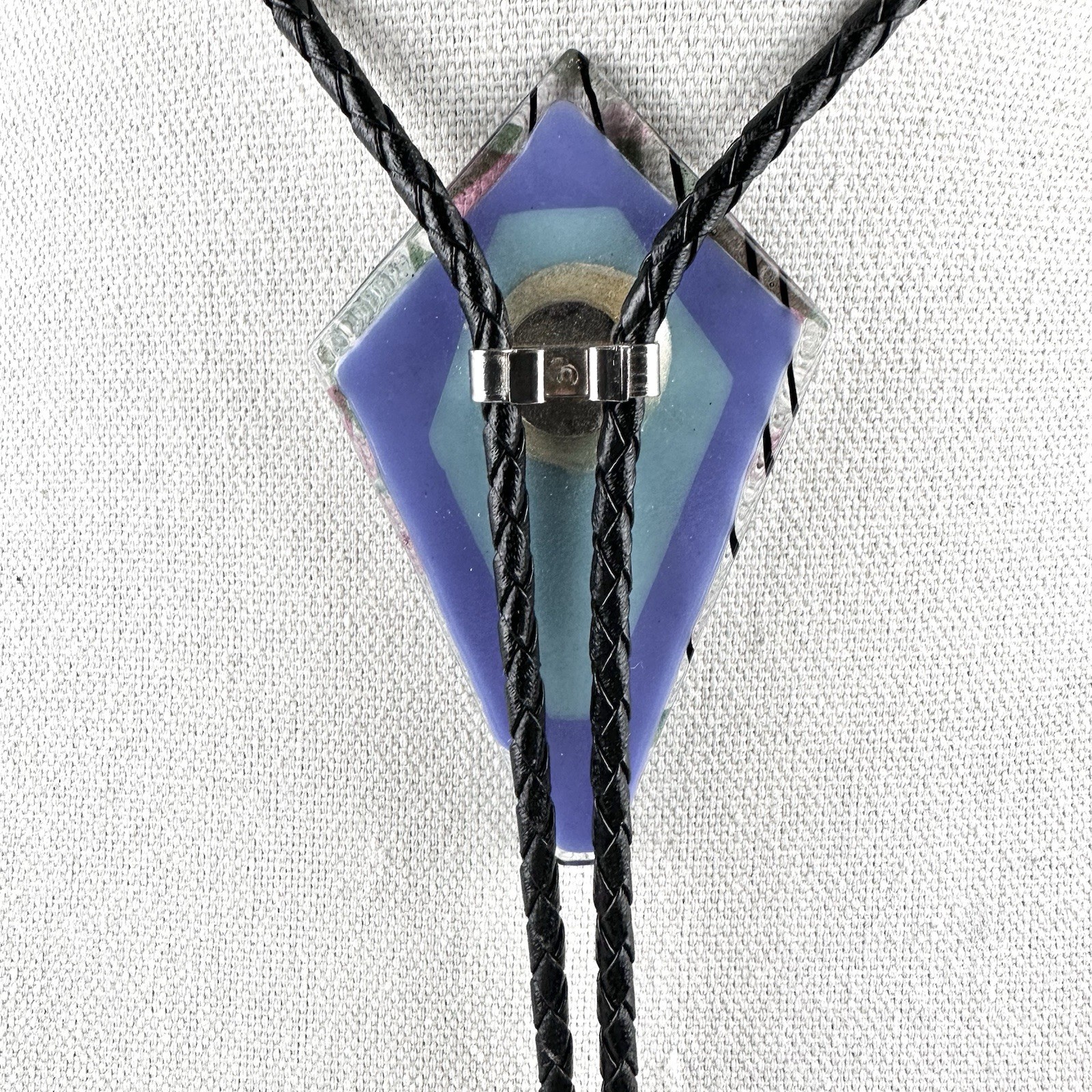Stunning Large Vintage Fused Glass Western Bolo Tie