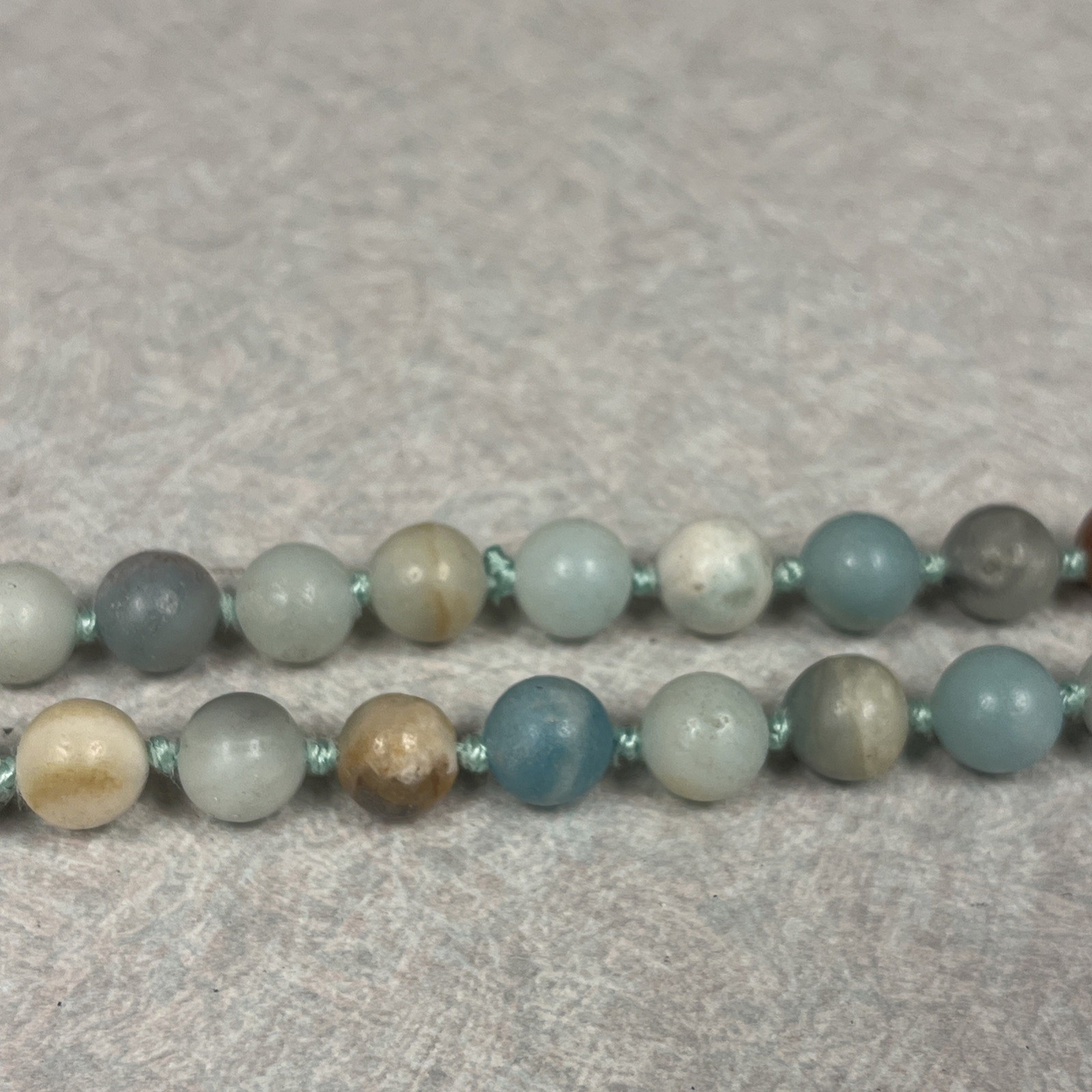 Vintage Amazonite Hand-knotted 60″ Necklace