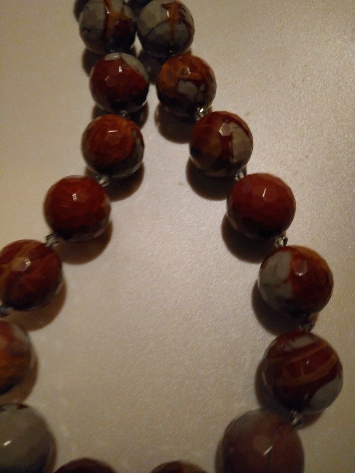 Natural Polychrome Jasper Polished Faceted Necklace Statement Heavy Pretty