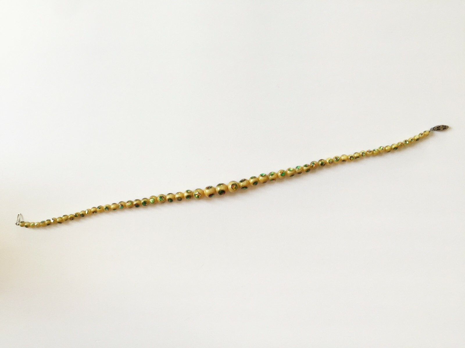 Rare Antique Art Deco Peacock Eye Glass Graduated Beads Circa 1920’s