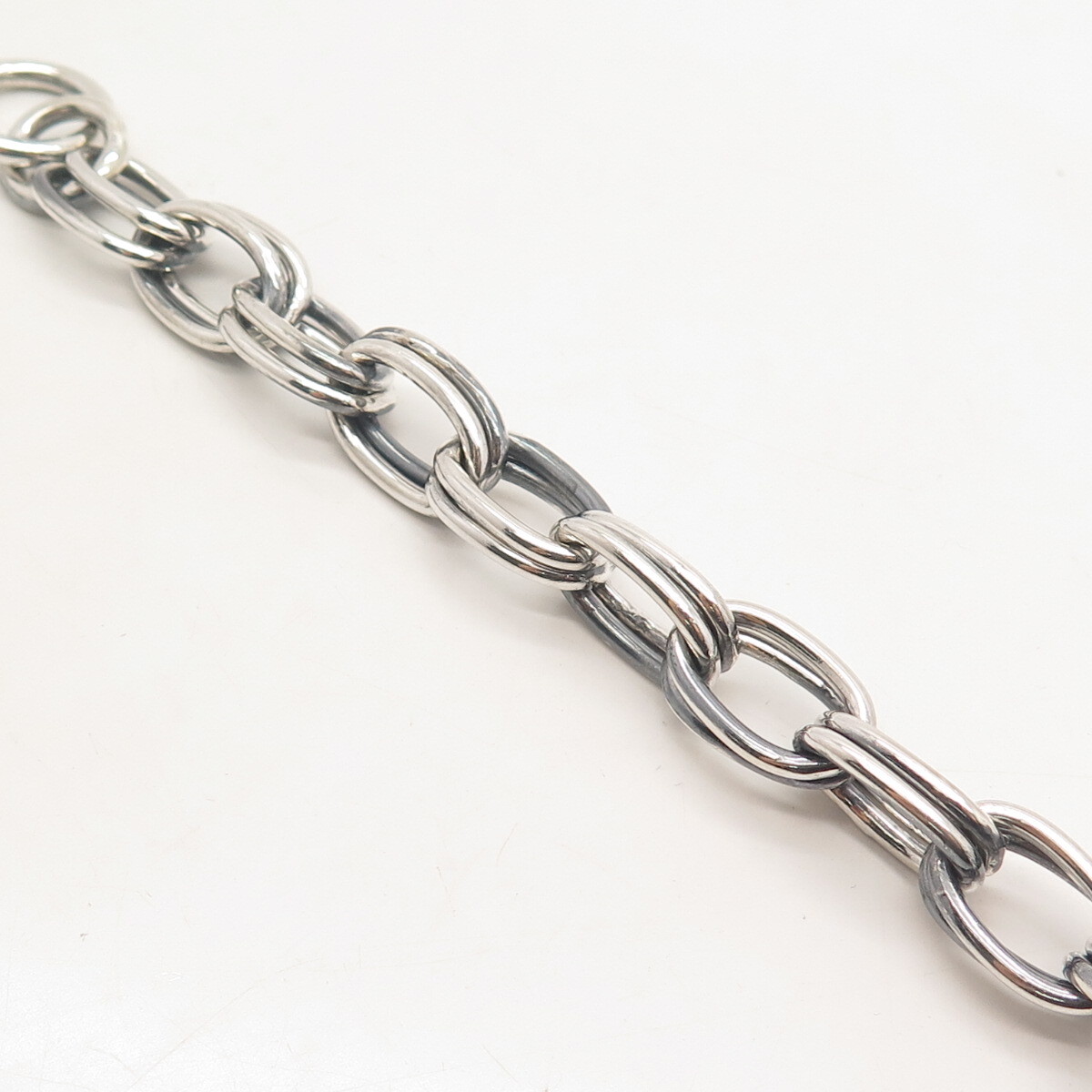925 Sterling Silver Vintage Double Rolo Link Bracelet 6.5″