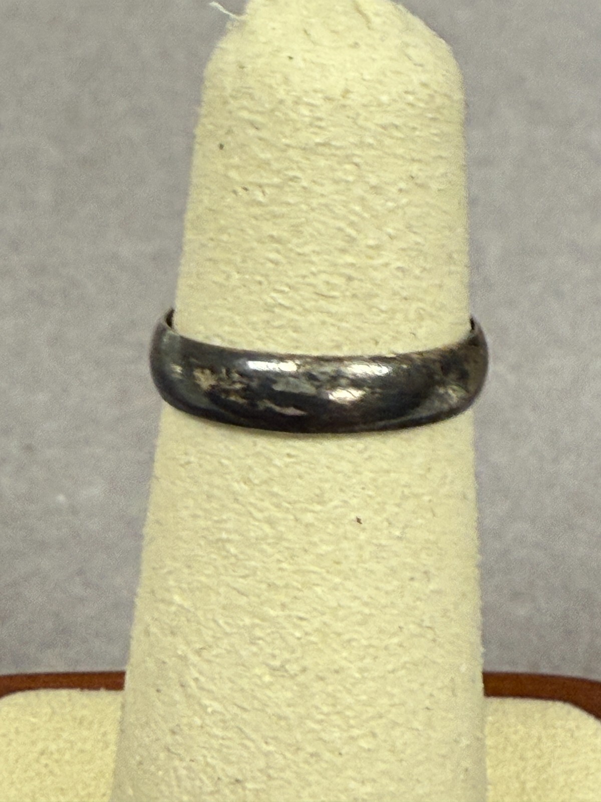 Vintage Unique Stacker Sterling Silver 925 Size 5.75 Solid Plain Iron Ring