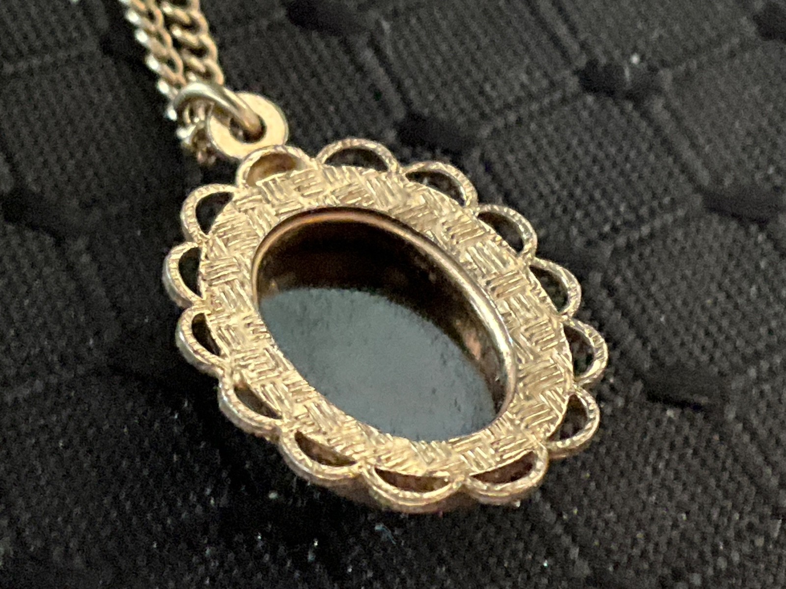 Vtg. 1950’s AMCO 14k Gold Filled Necklace (15”),And Goldstone Pendant (unmarked)