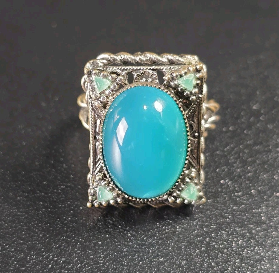 Antique Art Deco Czech Glass Ring