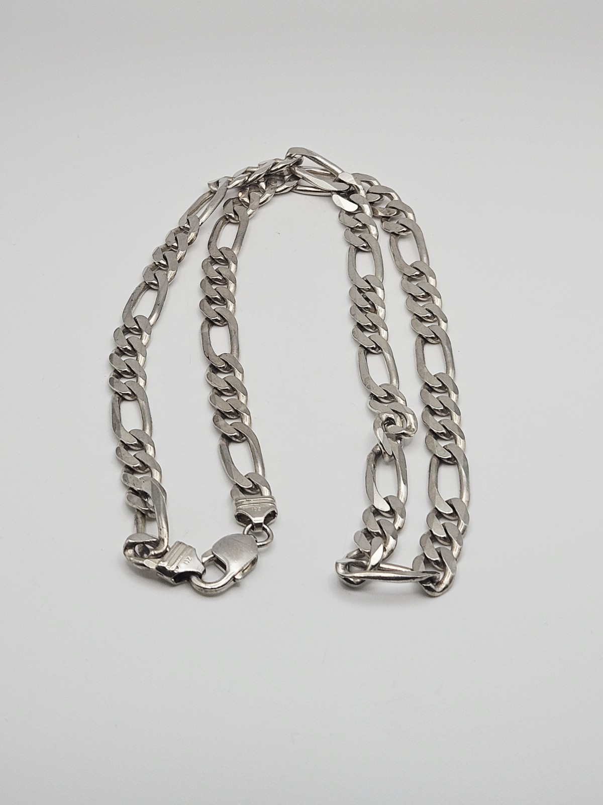 ZCI Italy Sterling Silver 8.5mm Figaro Chain Necklace 26″