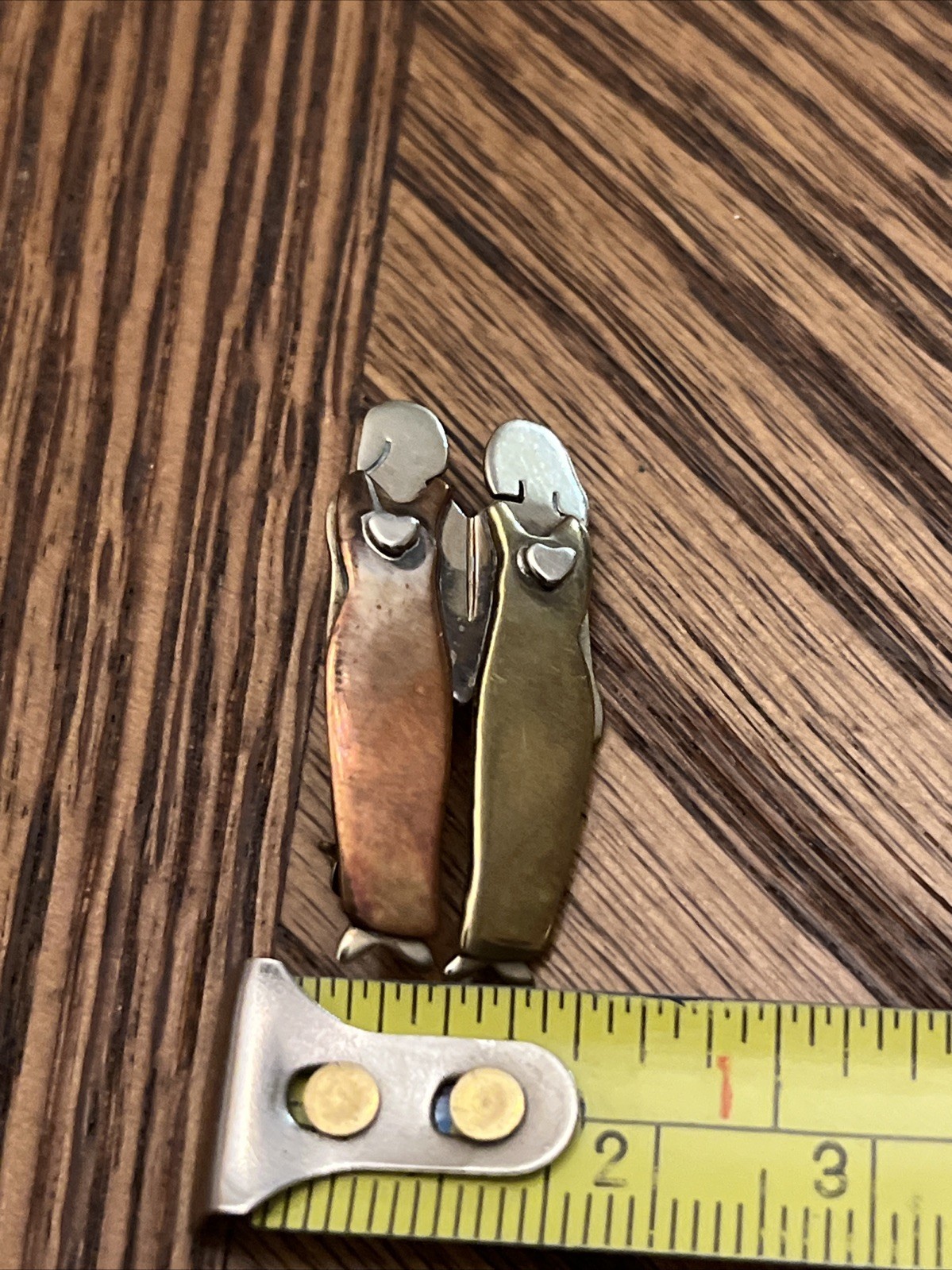 Far Fetched Women Holding Hands Sisters Mixed Metal Sterling Silver VTG Pin