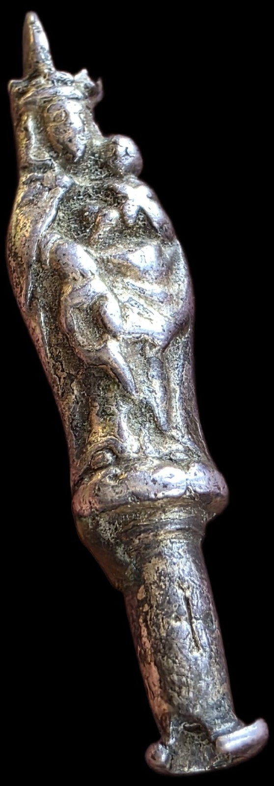 Fine Antique 18Th Century Silver Virgin Mary & Baby Jesus Pendant Ca 1700