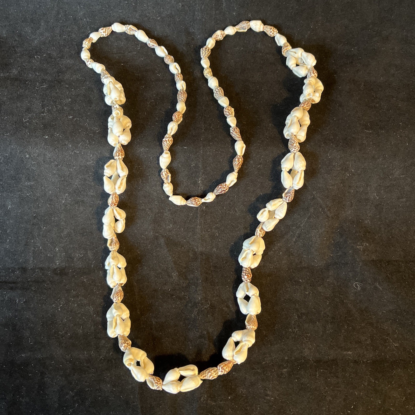 Long Sea Shell Necklace Tiny Whelks 35in Natural Real Seashells Handmade