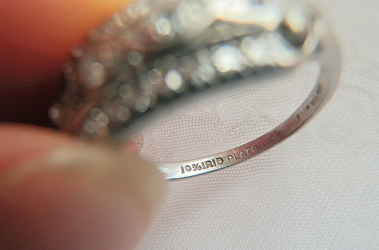 LOVELY RARE DECO ANTIQUE PLATINUM DIAMOND WEDDING BAND RIGHT HAND RING SZ 6.5