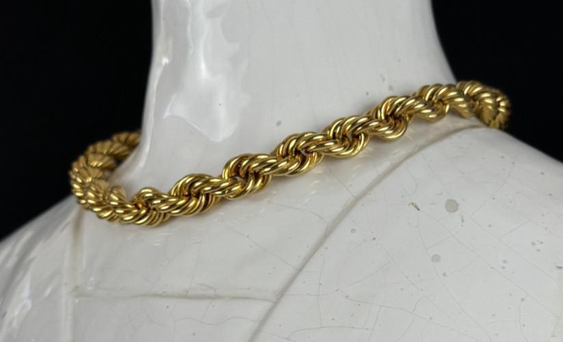 Gay Boyer Thick Retro Rapper Style Gold Finished Costume Jewelry Rope Necklace