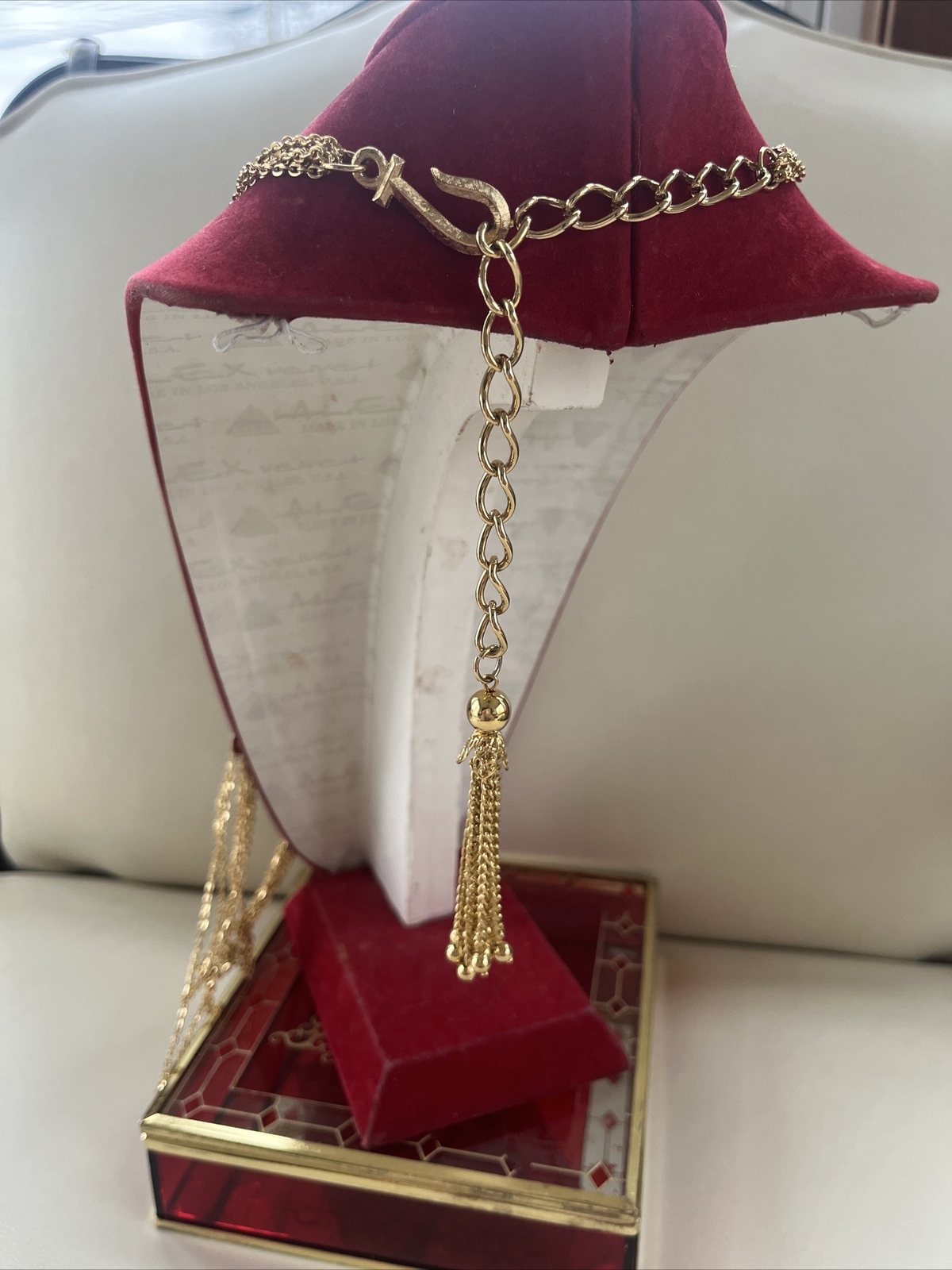 Vintage Extra Long Multi chain Mesh Tassel Fish Hook Clasp Dangle Double Reverse