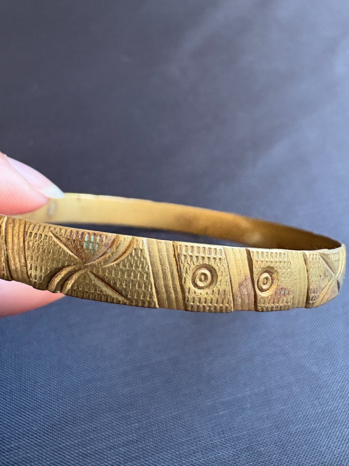 Vintage Handmade Brass Berber Moroccan Bracelet Old Tribal Ethnic Bangle