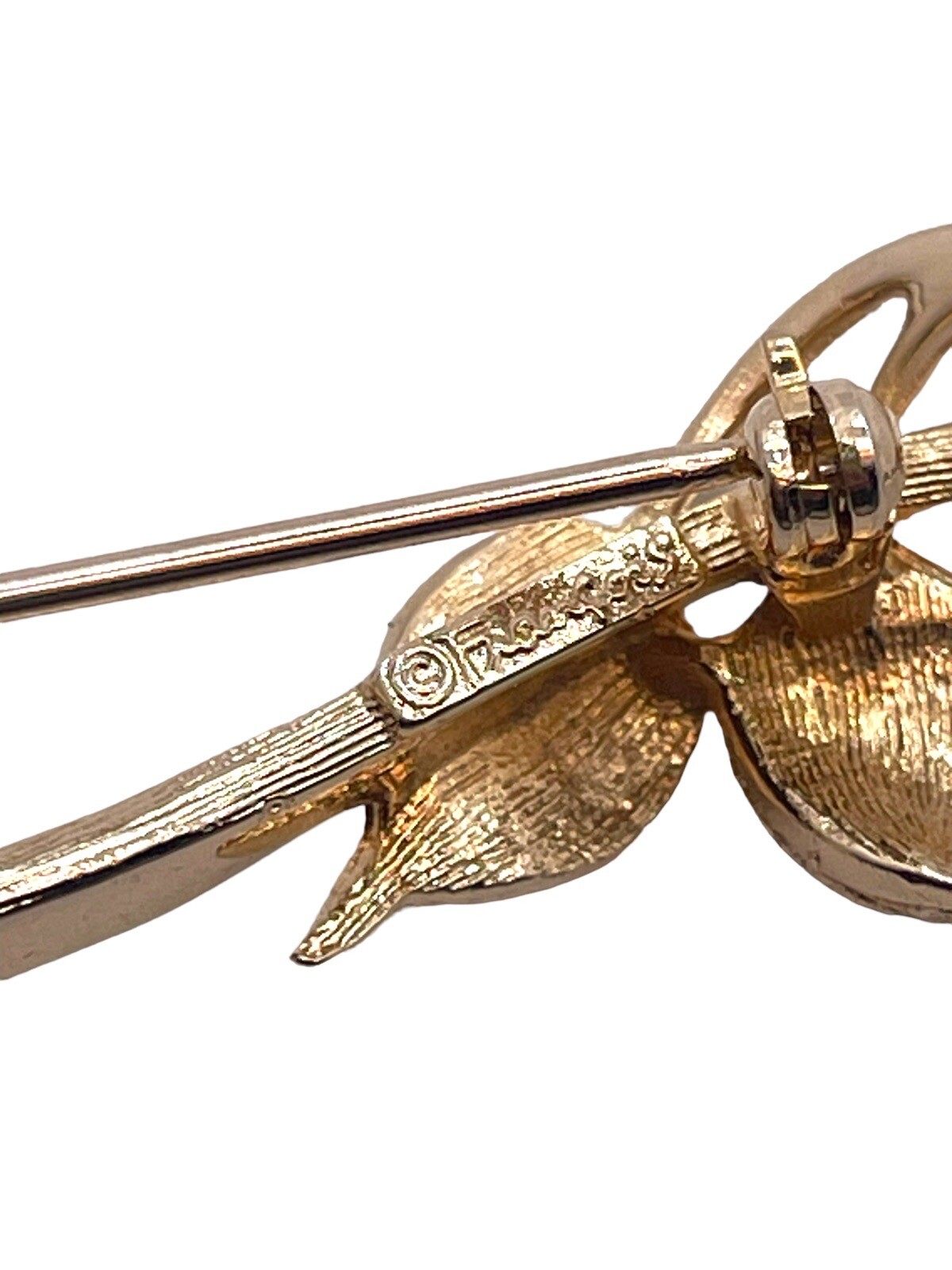 Stunning Pave Inset Francois (Coro) Figural Long Stemed Rose Brooch