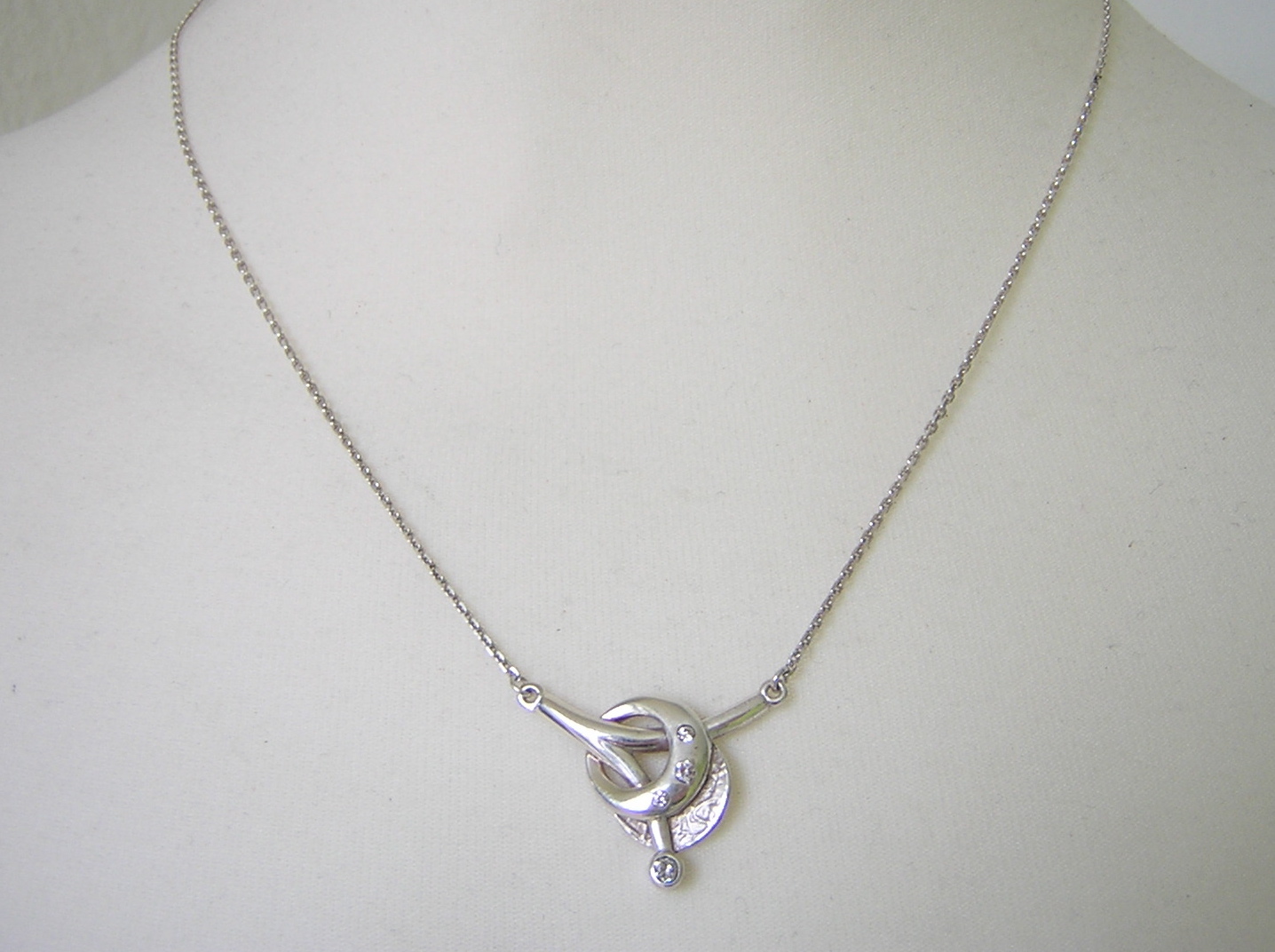 Necklace 925 Silver Zirconia Silver Jewelry Design Discreet 3.8 G/45 Cm