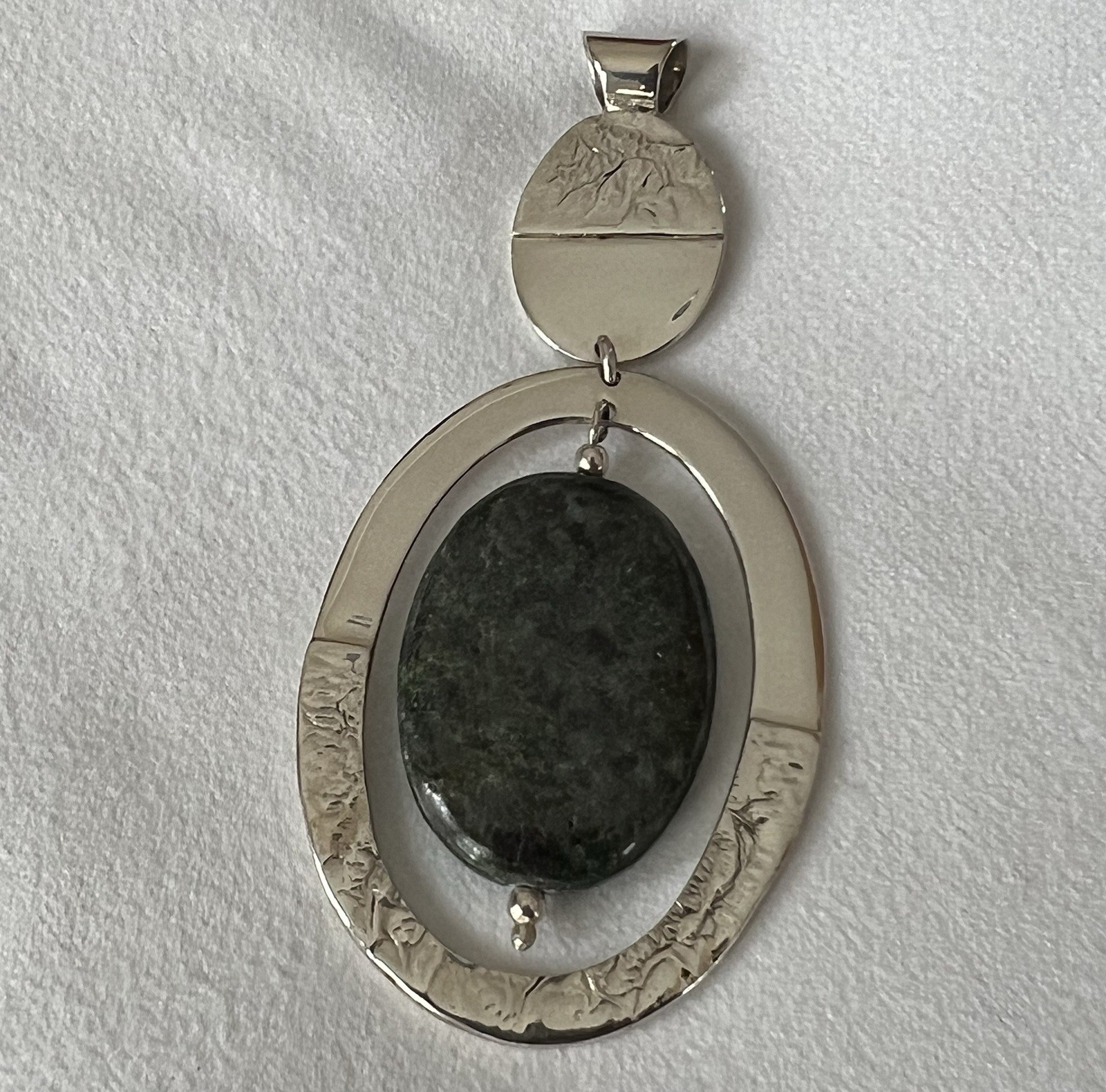 Vintage Dominique Dinouart DDD Ruby Zoiste Oval Sterling Silver 925 Pendant
