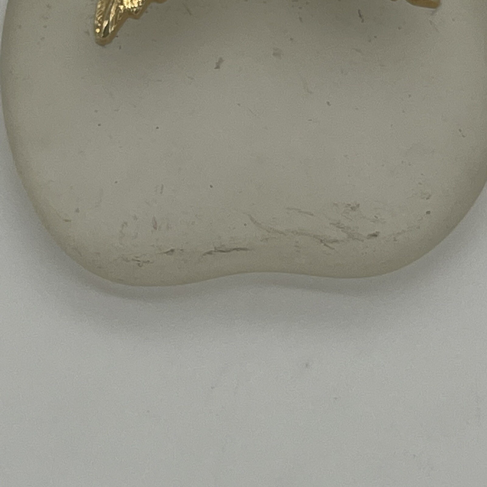 Vintage Avon Frosted Glass Gold Tone Apple Necklace Pendant Only Teacher Gift
