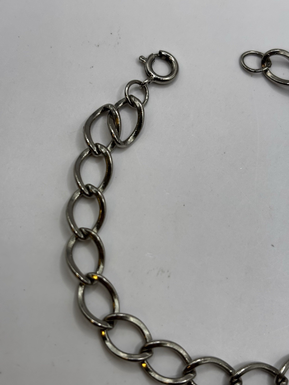 Vintage Oval Link Starter Charm Bracelet – 925 Silver 7 inches 7 grams