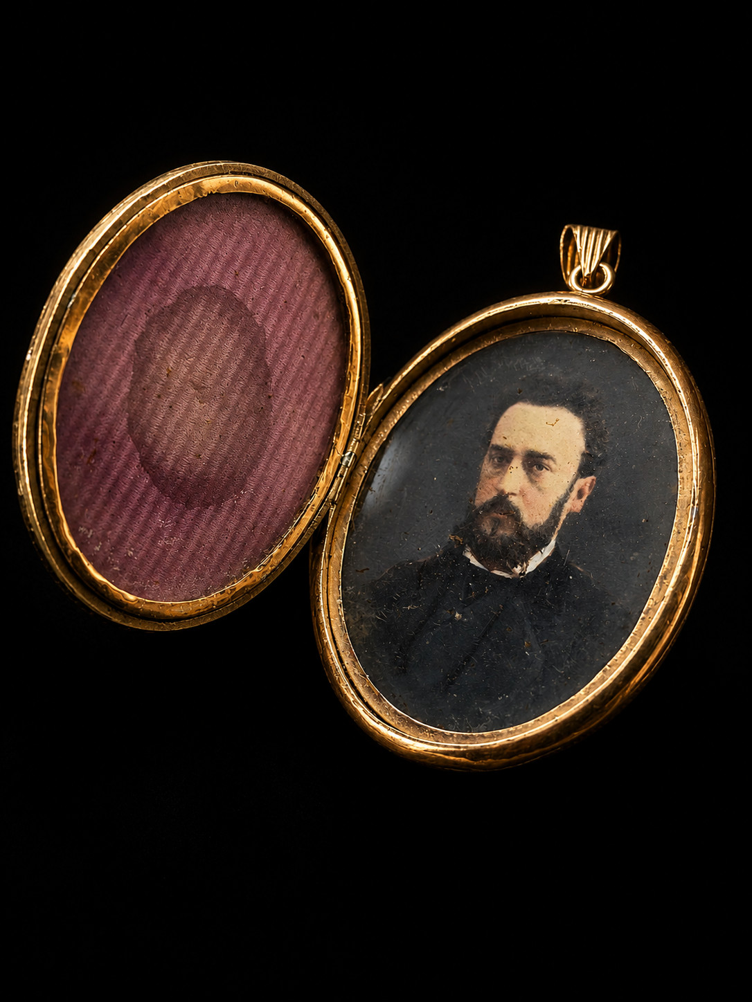 Antique Victorian 14K Gold Mourning Locket Guilloche Pearl Estate Pendant Rare