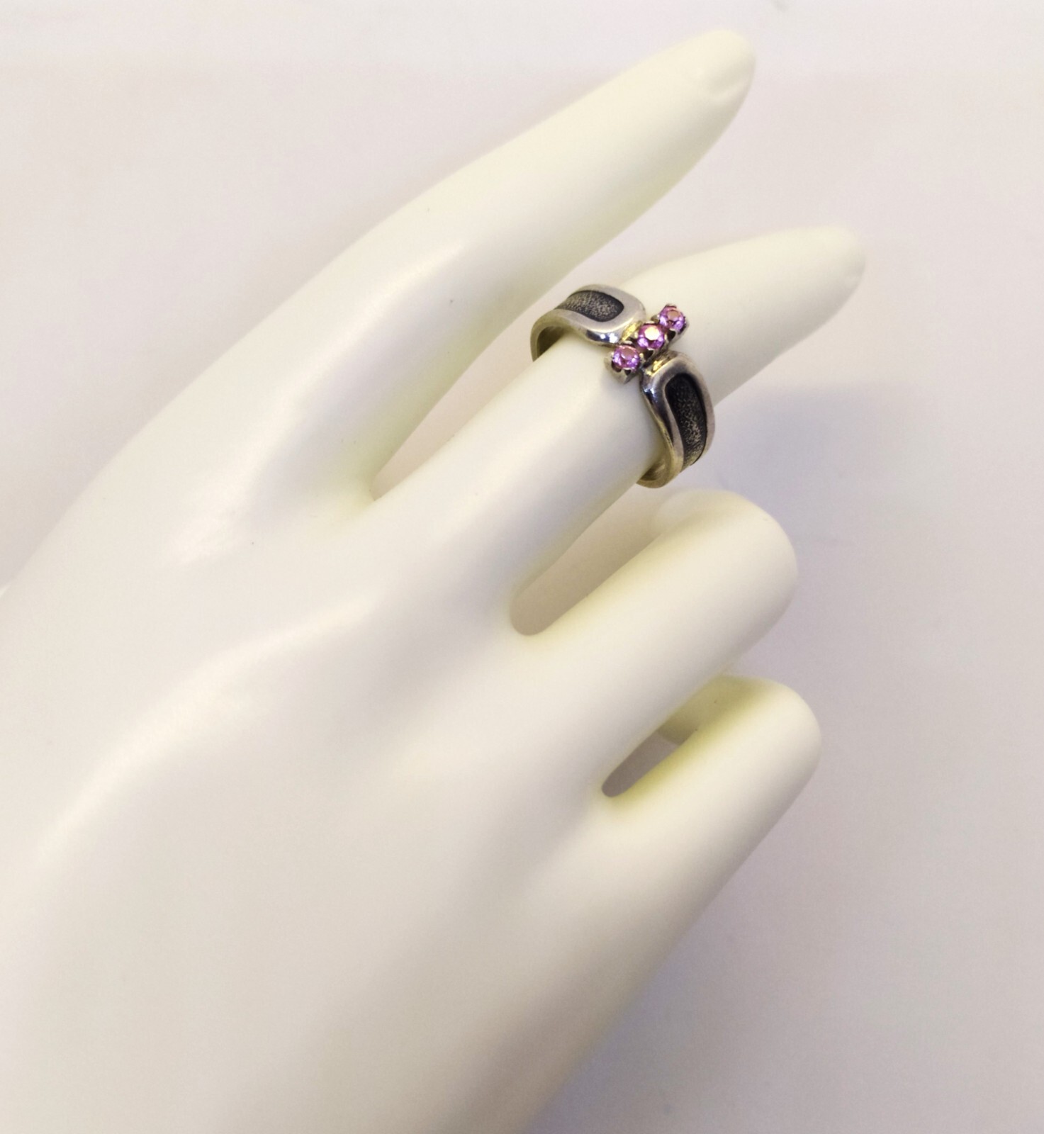 Vintage Luxury RING Silver 925 with Chic Bright Stones -size: 8US (18.5mm) | #46