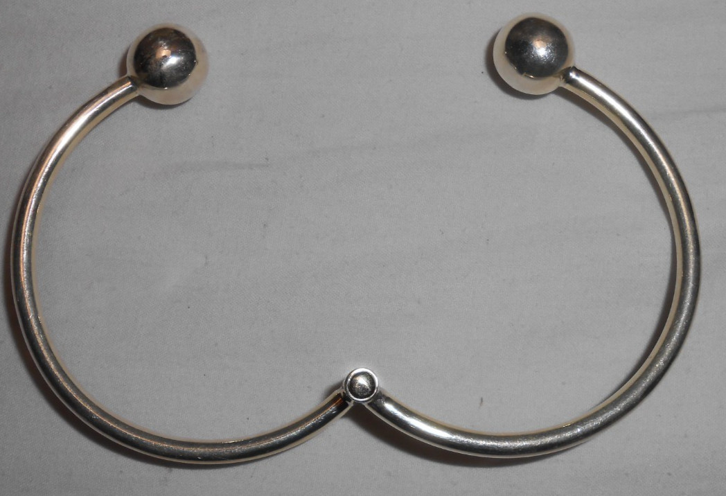 Vintage ATI Mexico Sterling Silver 925 Orb Ball Hinge Cuff Bangle Bracelet NICE