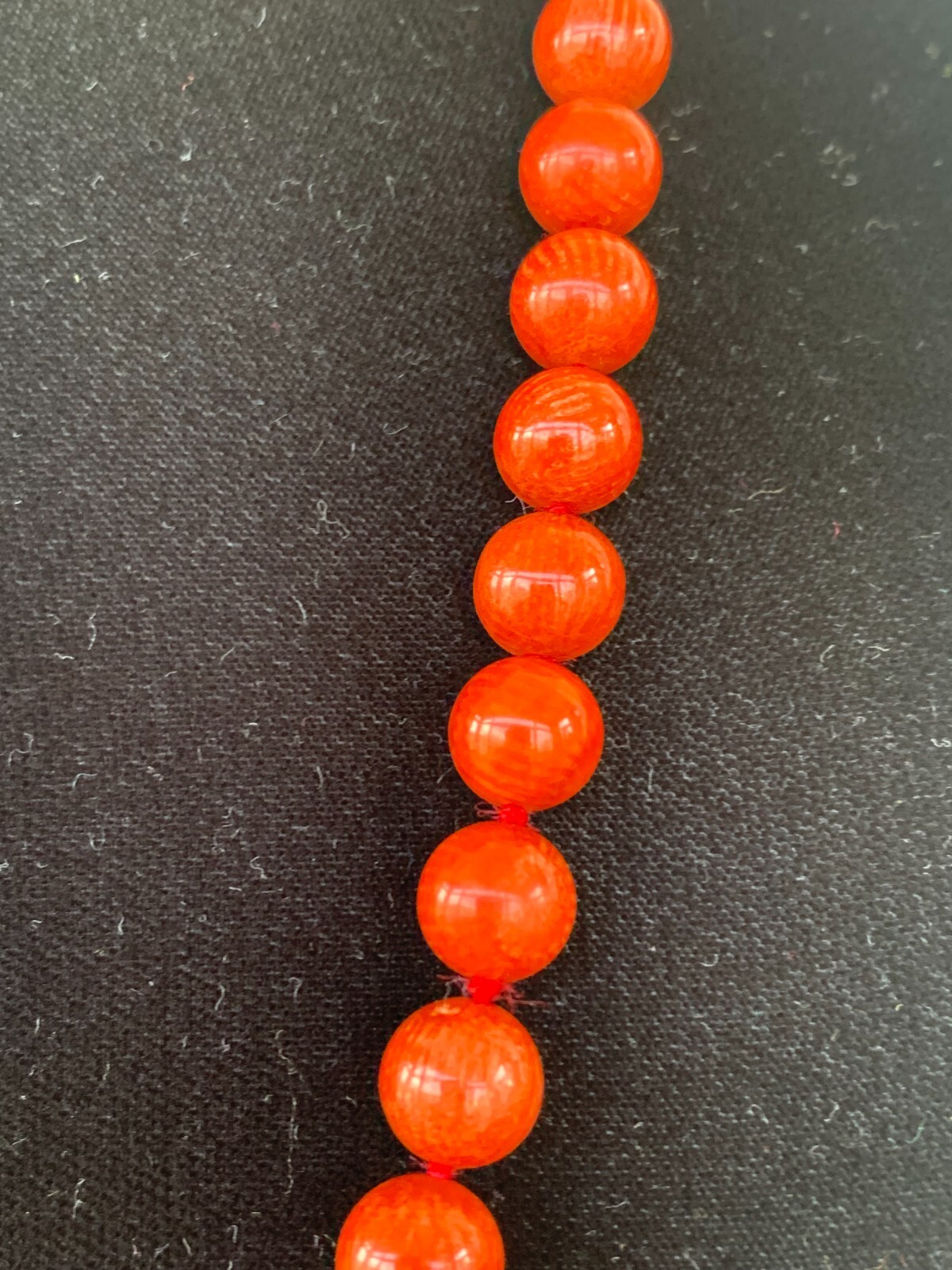 9mm Red Knotted Coral Beads Necklace W/ HB .925 Solid Silver Marcasite Clasp 72g