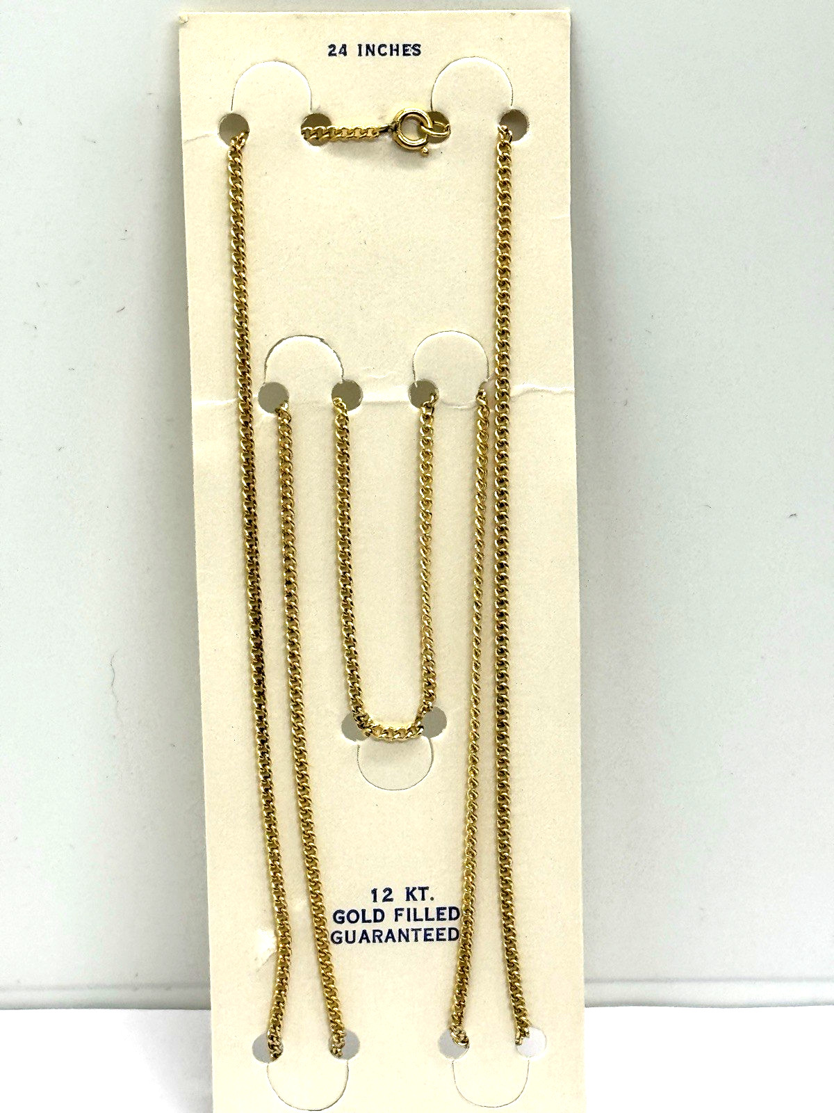 NEW (NOS) Gold Filled Chain Necklace 2mm 24″ SOLDERED LINKS