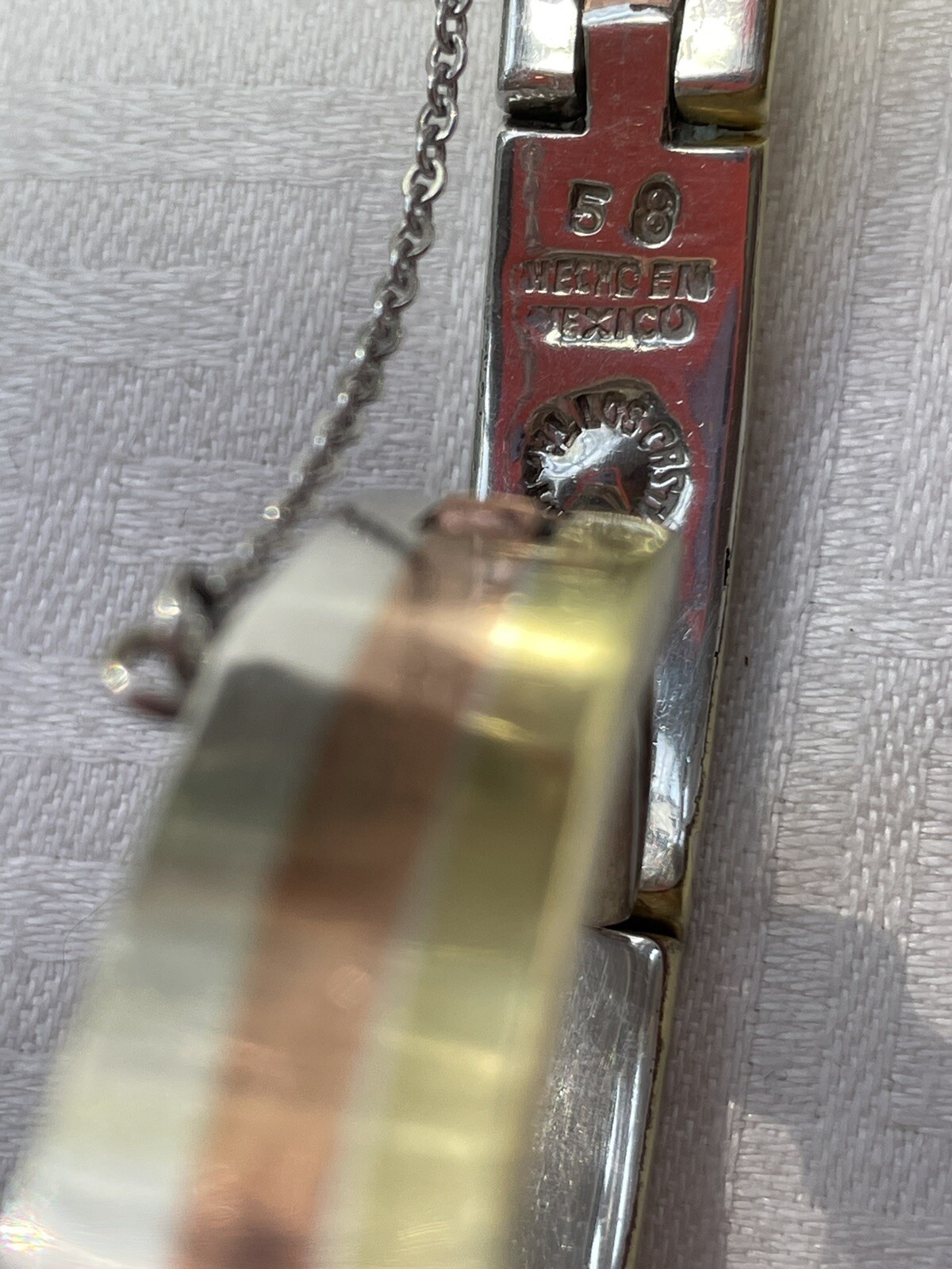 Los Castillo Taxco Mexico Silver Metales Casados Modernist Bracelet 56.6 g