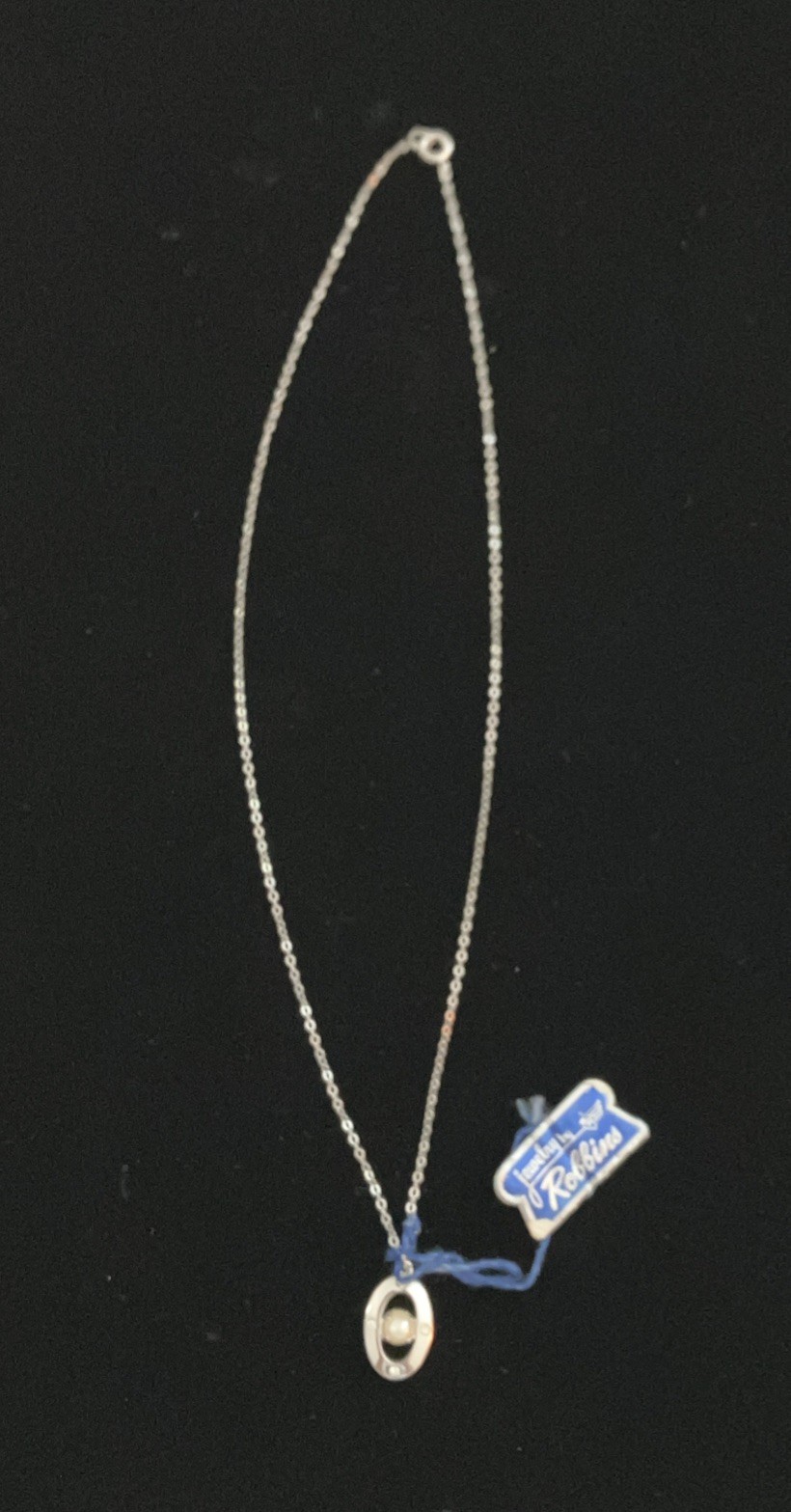 Vintage Jewelry By Robbins Attleboro Original Tag Pearl Sterling Silver Necklace