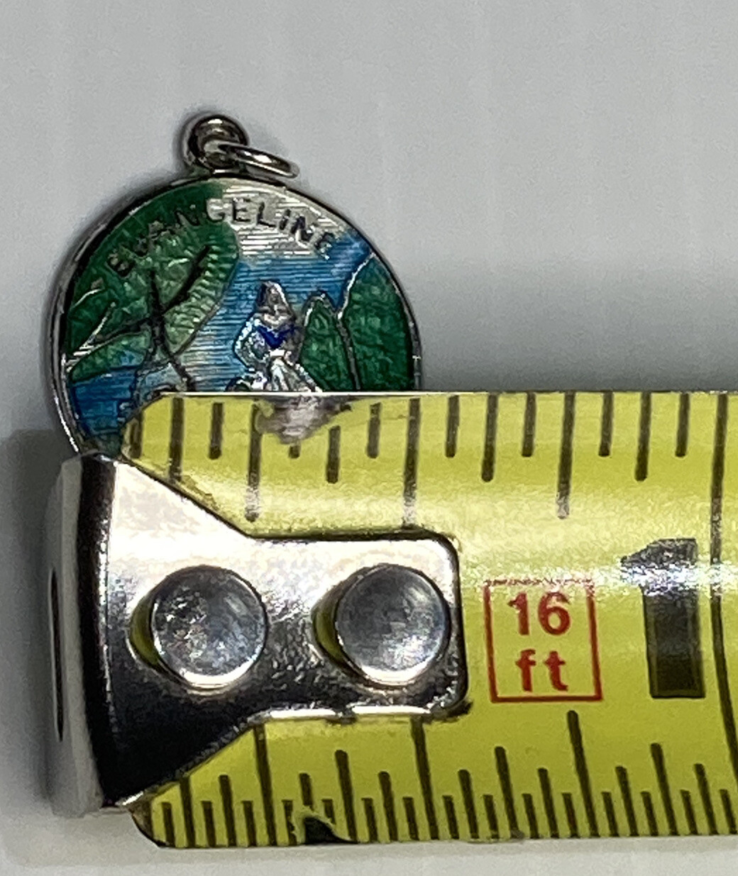 Vintage Sterling Silver Enameled Collectible Souvenir Evangeline Bracelet Charm