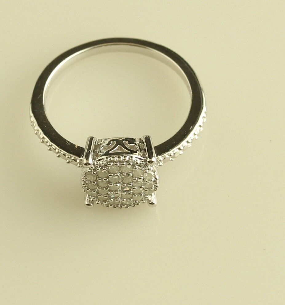 Vintage Sterling Silver DBJ 925 China diamond cluster ring