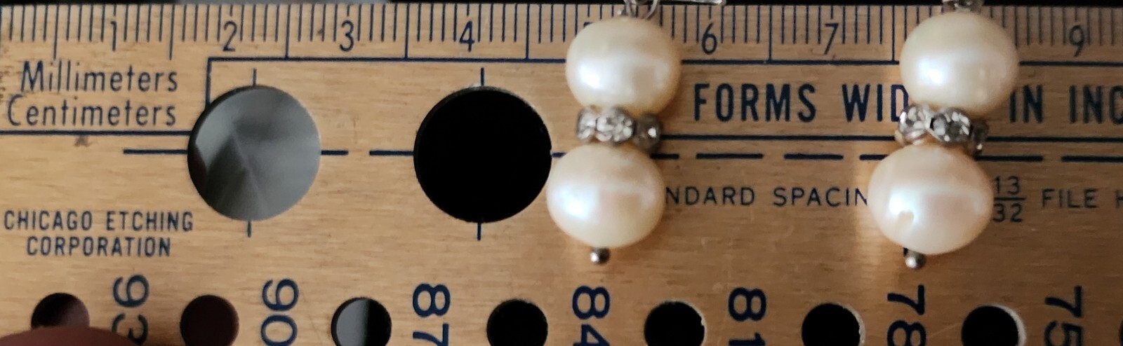 Elegant,2 Tiered Pearl Dangle Earrings, 925 Sterling Silver & Shimmering Crystal