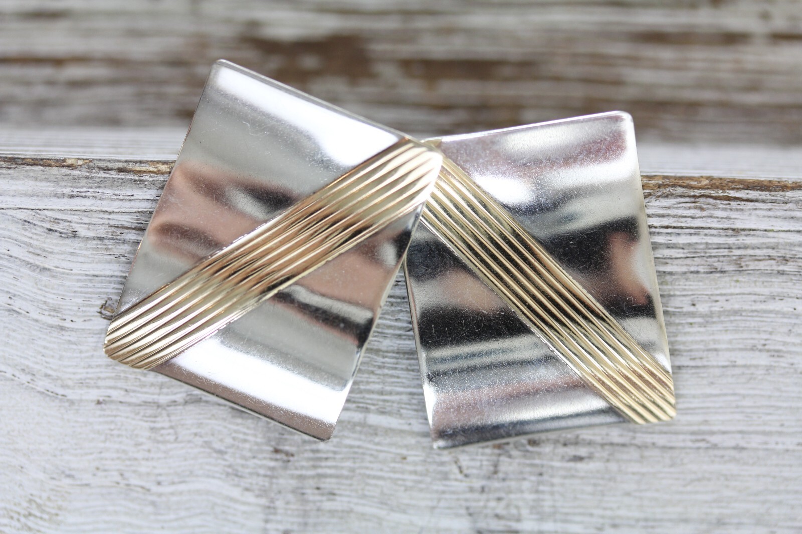 VINTAGE WAVY STERLING SILVER DANGLE DROP EARRINGS 925 PRETTY DESIGNER CLASSIC