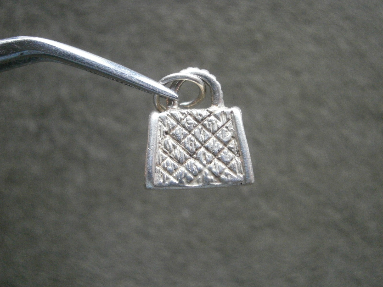 Purse Handbag Vintage Solid Sterling Silver Bracelet Charm Pendant 2.5g