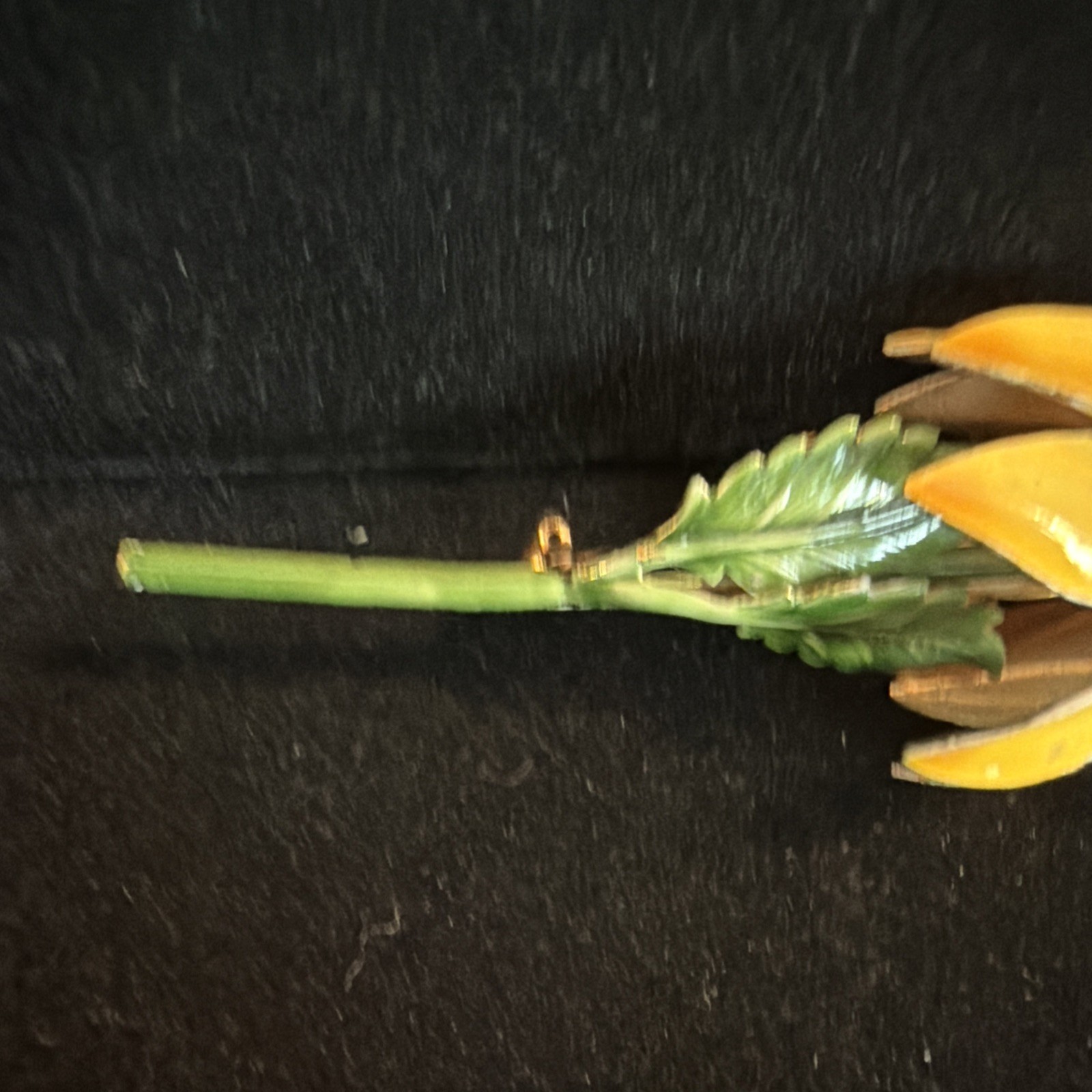 Original by Robert Enamel Flower Brooch Pin Yellow and Orange Daisy SPRING -READ