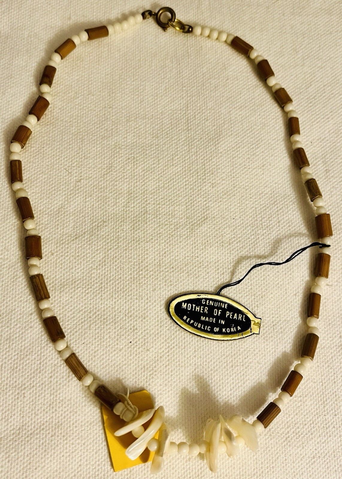 Lot 2 Vintage Estate Necklaces African Safari Elephants Tribal MOP Necklace