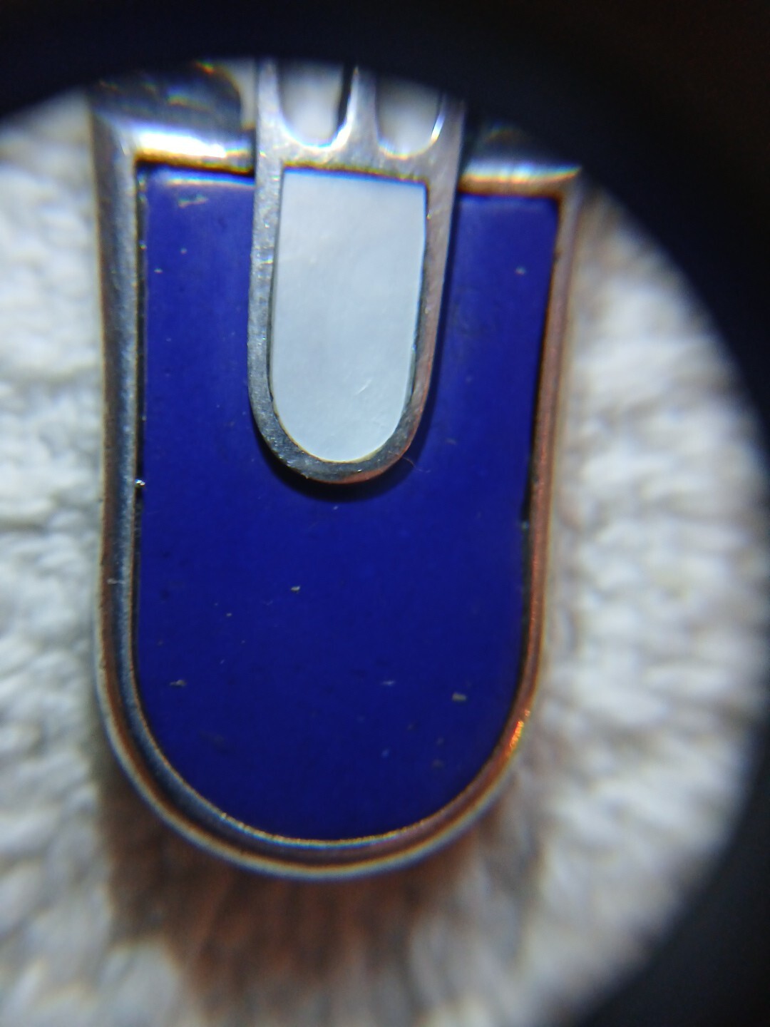 VTG Pendant Kreitto Greece 925 Abstract Water Figural Blue Lapis MOP 2″ Necklace
