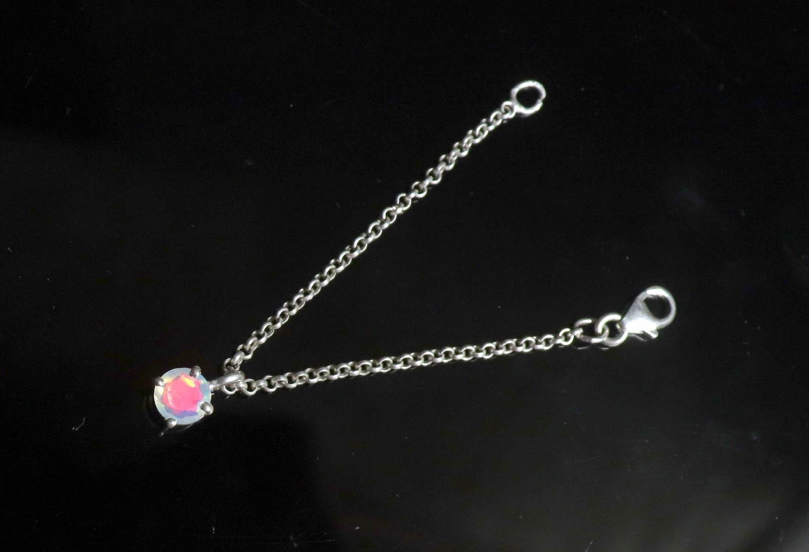 sterling silver fire opal pendant silver girly jewelry daily wear jewelry