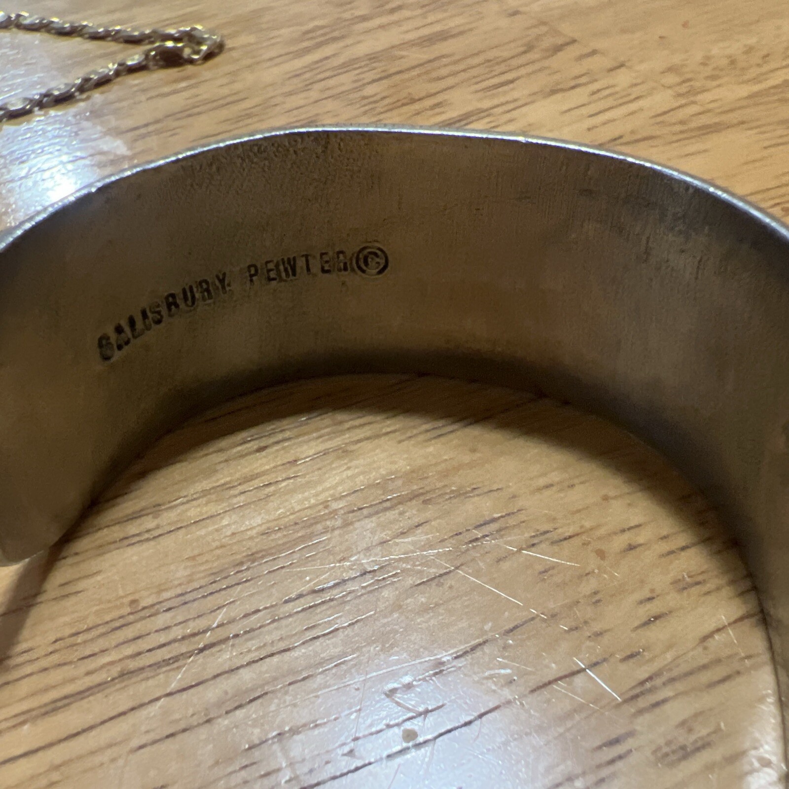 SALISBURY PEWTER Bracelet CUFF, December Narcissus Flower of the Month 1 Inch