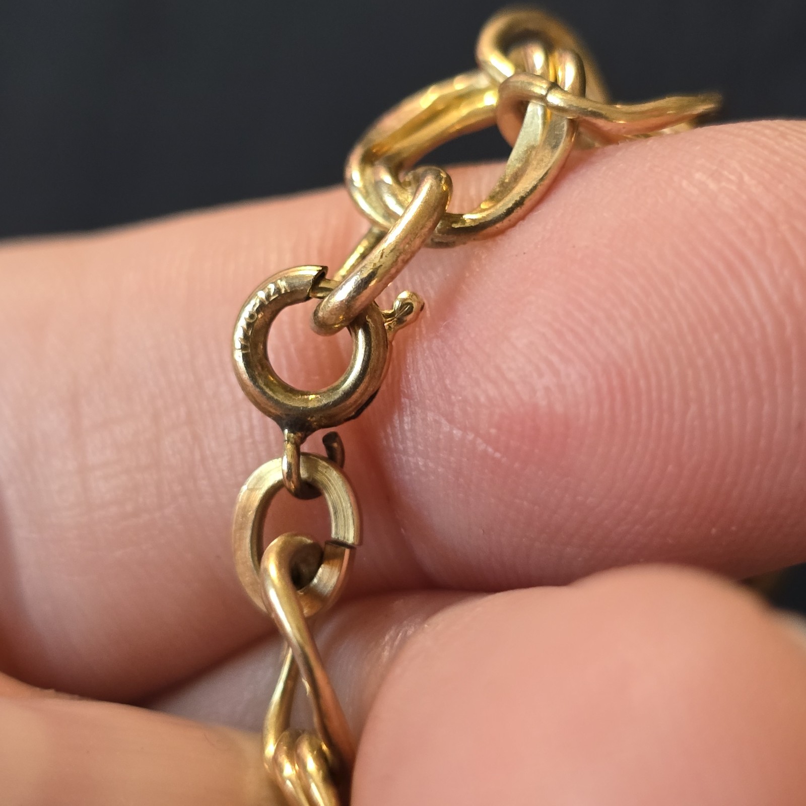VTG 1/20 12k Yellow Gold Filled 14mm Double Link Starter Charm Bracelet 7″