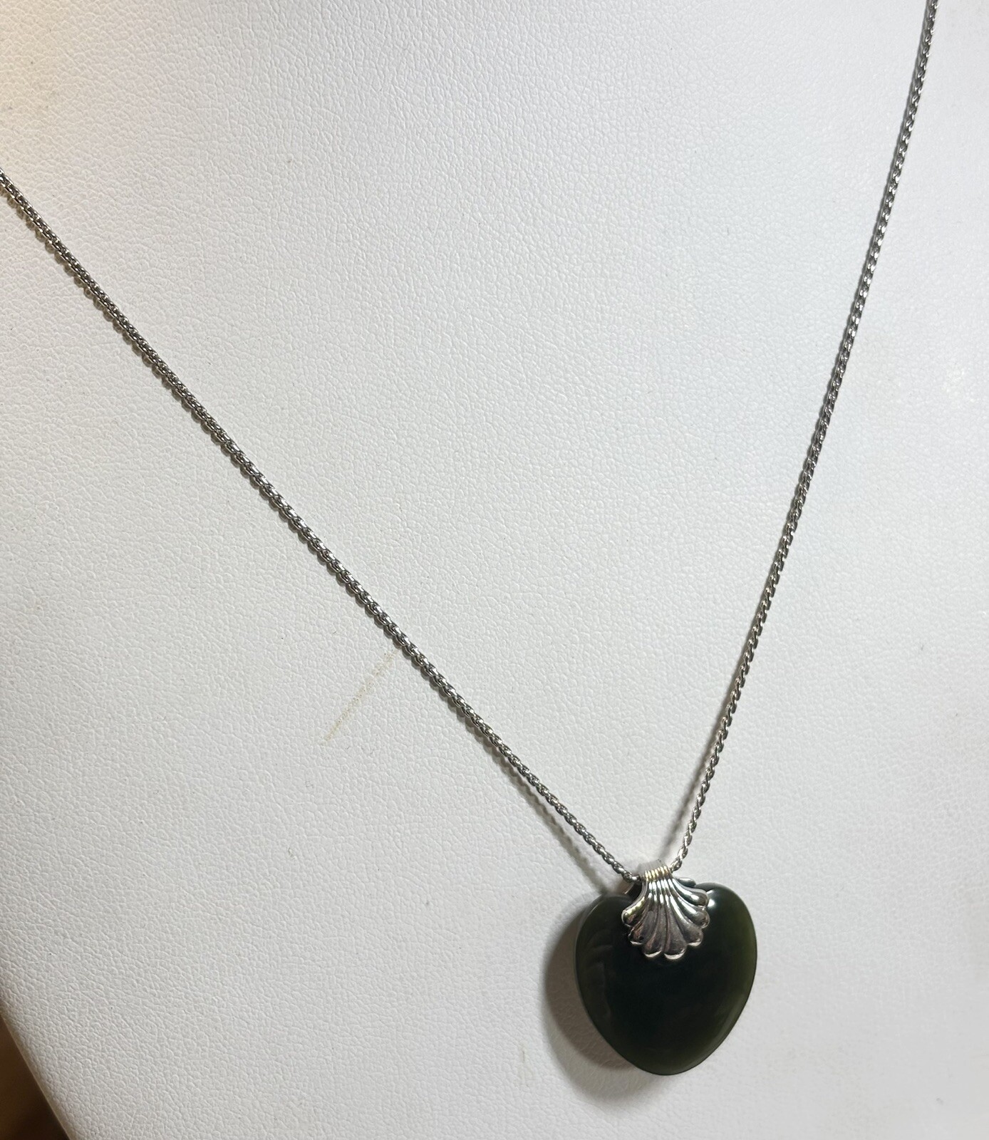 Vintage Avon Sterling Silver Heart Necklace 18” 3/4” Pendant