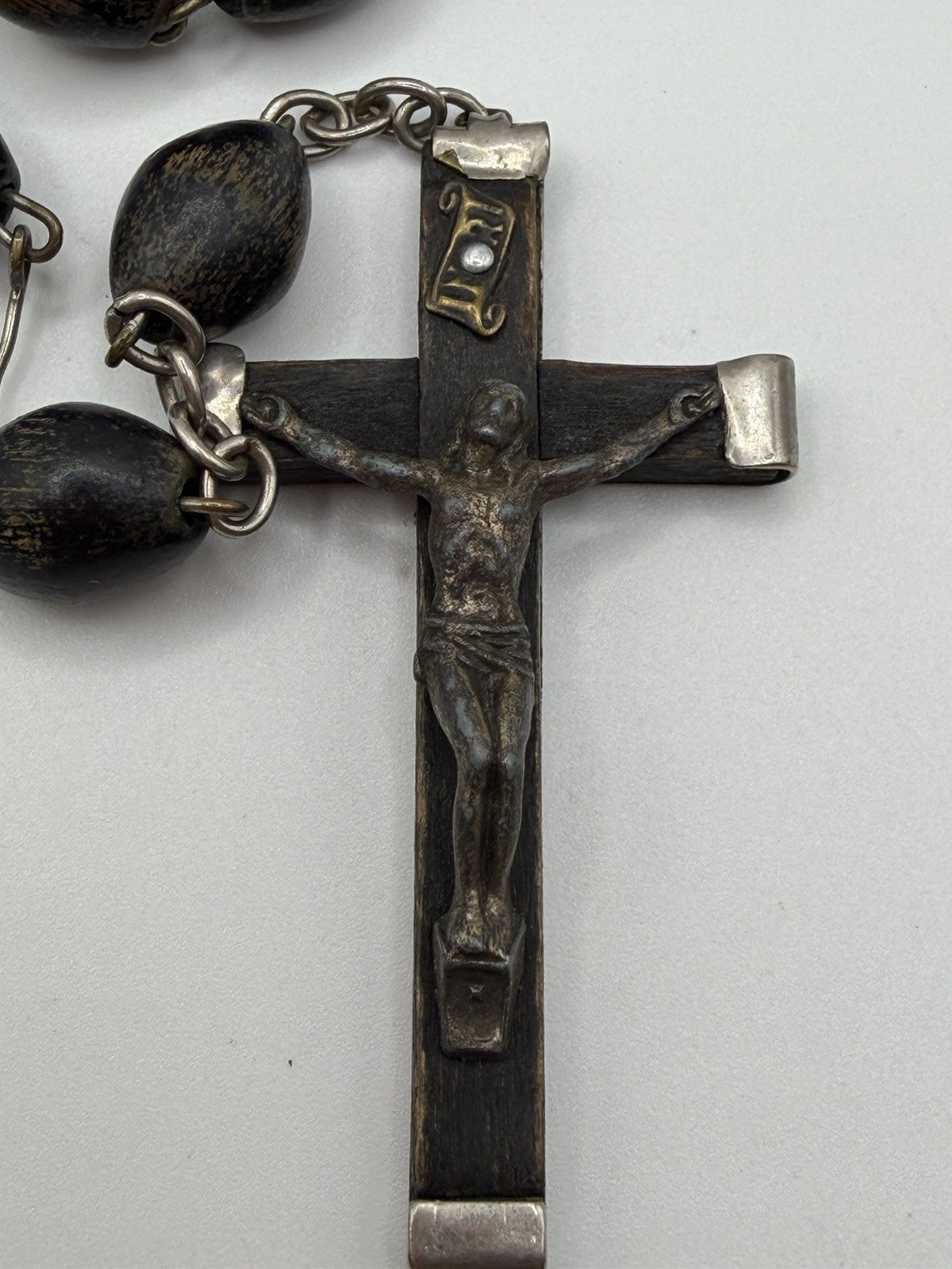 VINTAGE ITALY SILVER WOOD TYPE ROSERY ESTATE JEWELRY