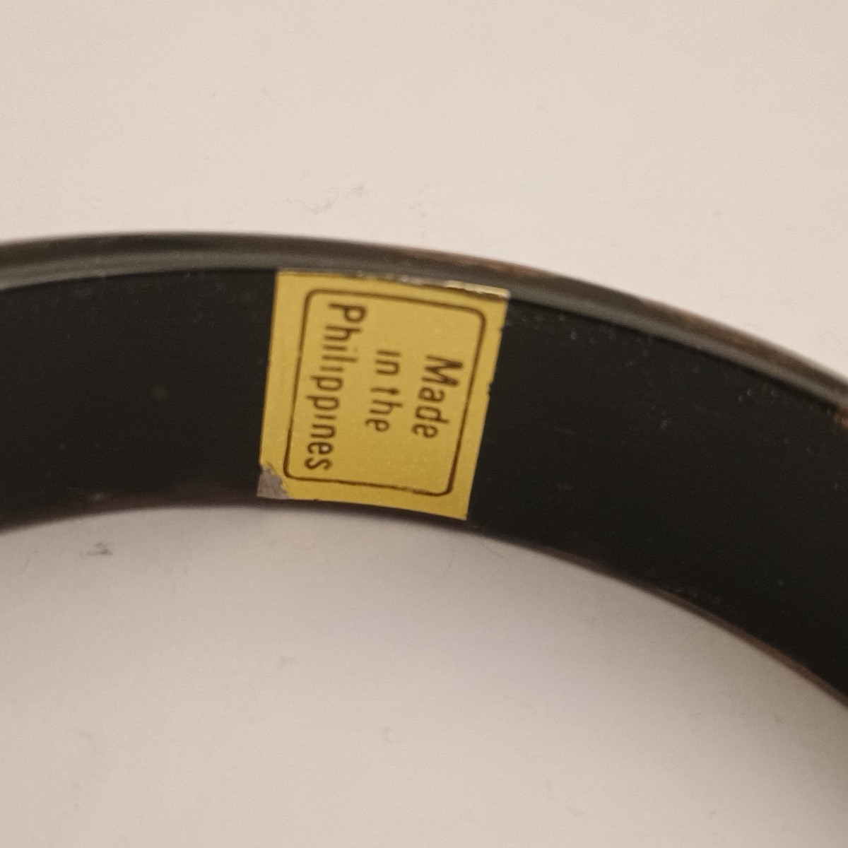 Vintage Bangle Bracelet Bamboo Circles Lucite Knife Edge Made In Philippines