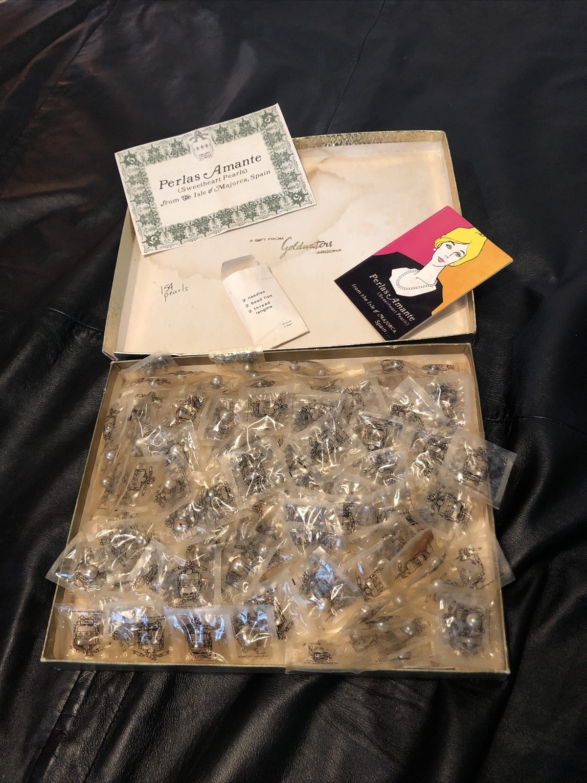 Vintage Pearl necklaces kit, new in packages Instructions Spanish Pearls