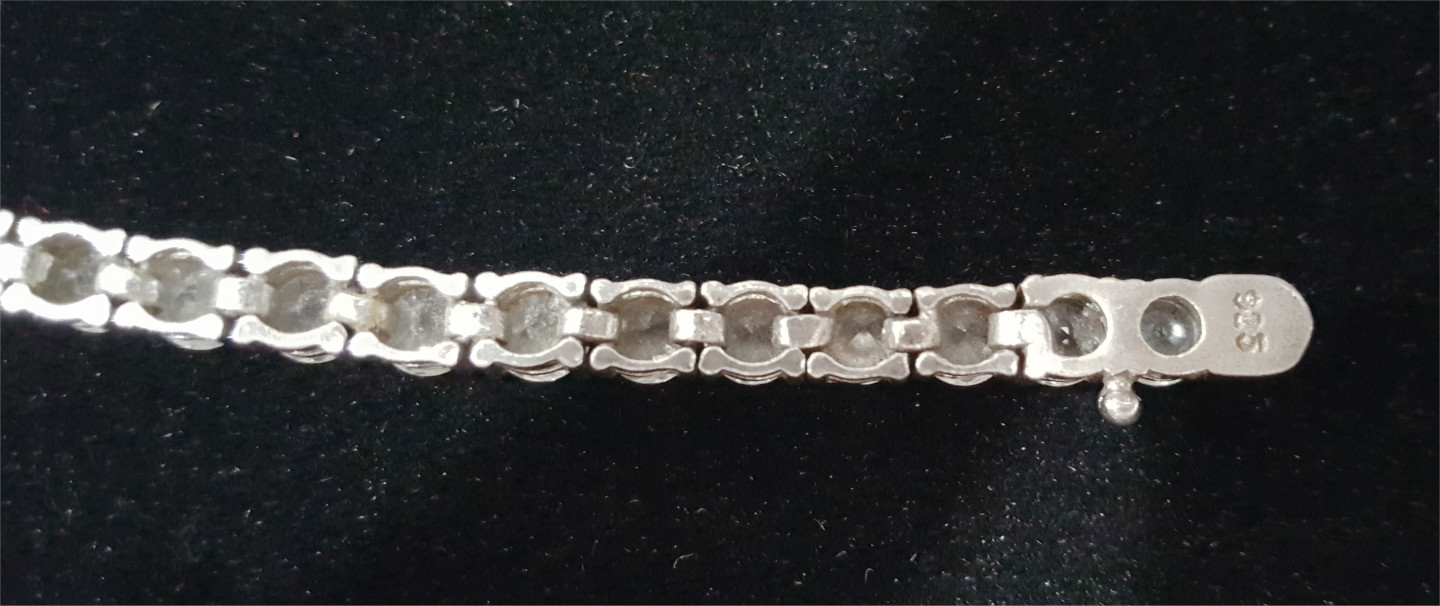 Classic 4mm Simulated Diamond 925 Sterling Silver Tennis Bracelet Chain Vintage